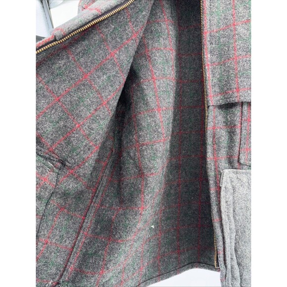 vintage JOHNSON WOOLEN MILLS wool coat 48R mackinaw MALONE hunting jacket 1960s - Picture 11 of 13